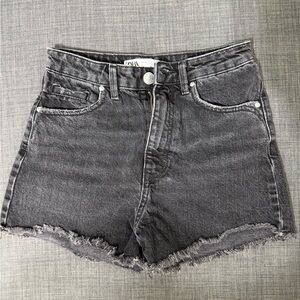 Zara Women's Charcoal Jean Shorts